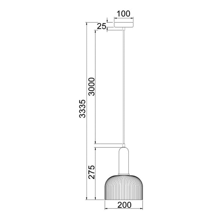 CLA VINTAJ - 1 Light Dome Ribbed Glass Pendant Lights-CLA Lighting-Ozlighting.com.au