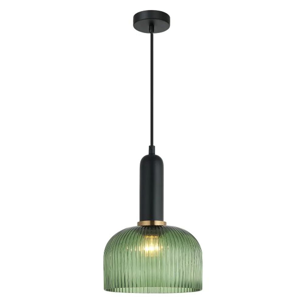 CLA VINTAJ Pendant - 1 Light, Dome, Ribbed Glass-CLA Lighting-Ozlighting.com.au