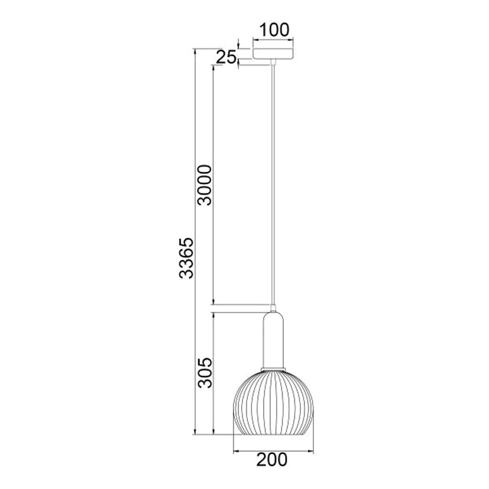 CLA VINTAJ Pendant - 1 Light, Wine Glass, Ribbed Glass-CLA Lighting-Ozlighting.com.au