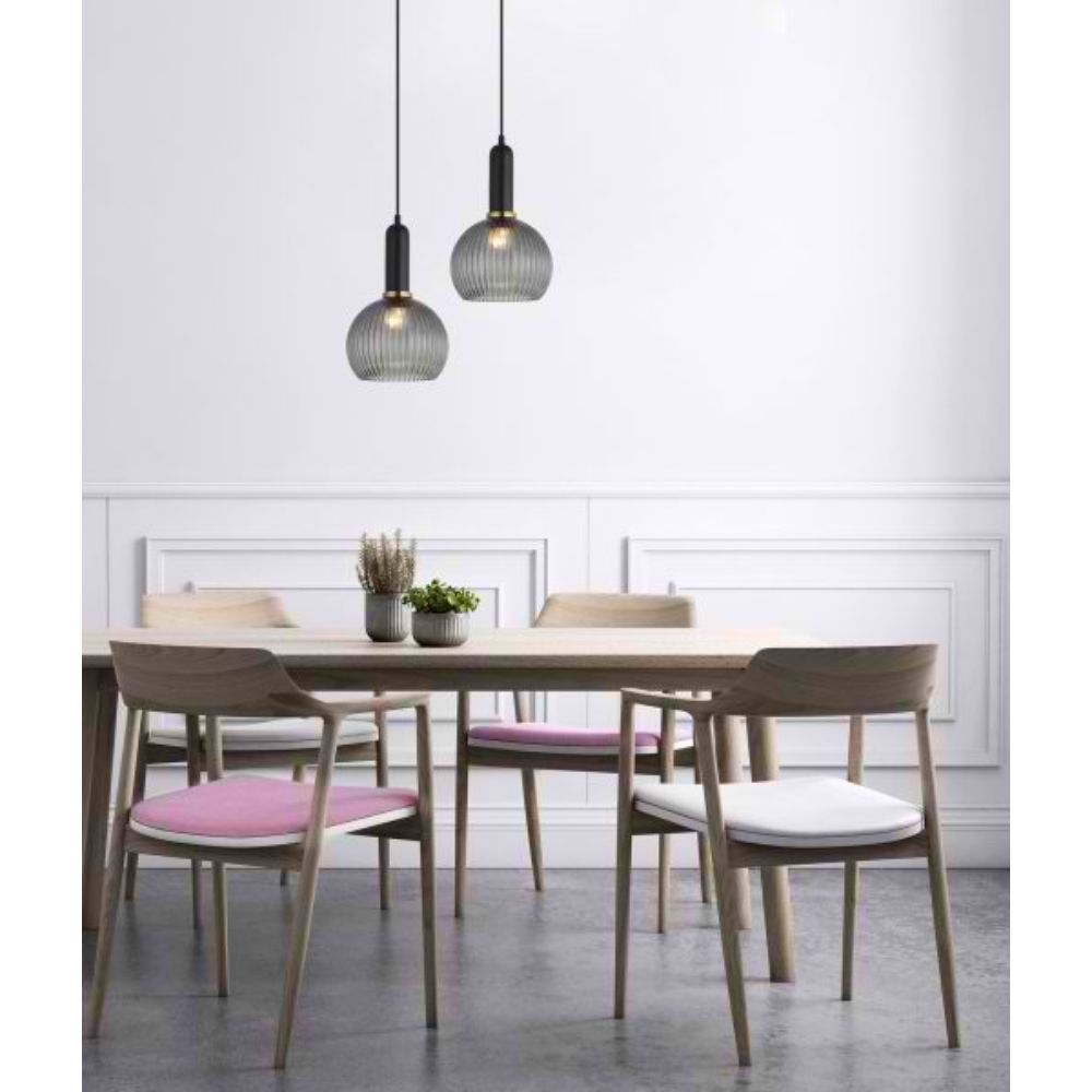 CLA VINTAJ Pendant - 1 Light, Wine Glass, Ribbed Glass-CLA Lighting-Ozlighting.com.au