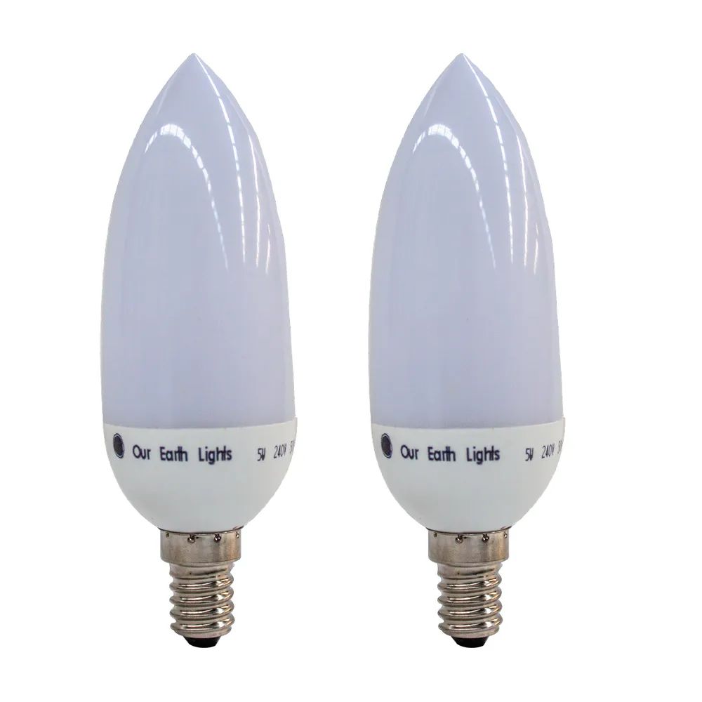 Cafe Lighting - 5W 2 Pack Opal Classic Candle Globe - E14-Cafe Lighting-Ozlighting.com.au