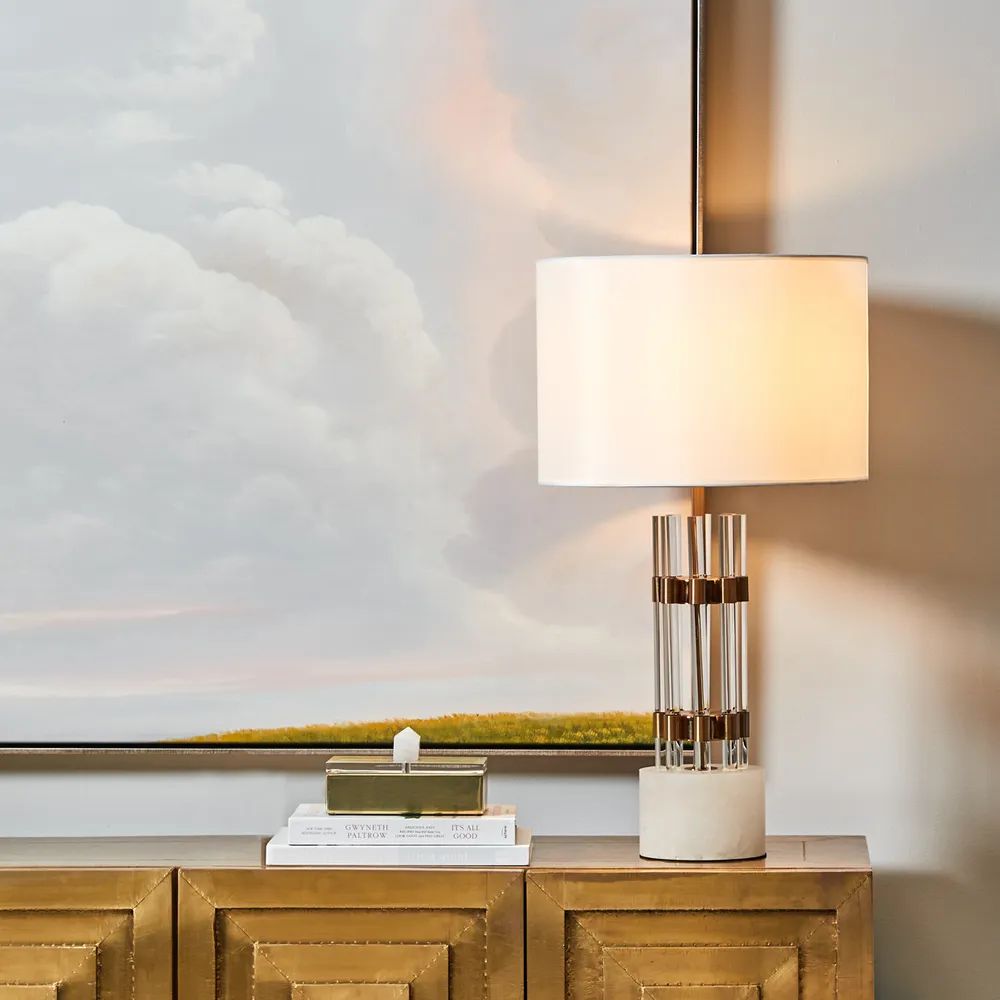 Cafe Lighting ABBEY Table Lamp - Glass & Marble-Cafe Lighting-Ozlighting.com.au
