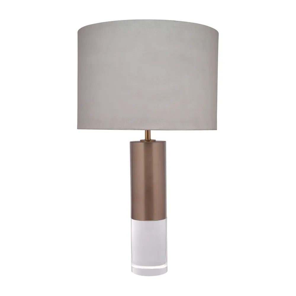 Cafe Lighting ACIER Table Lamp - 25W, Two-Toned Metal & Linen-Cafe Lighting-Ozlighting.com.au