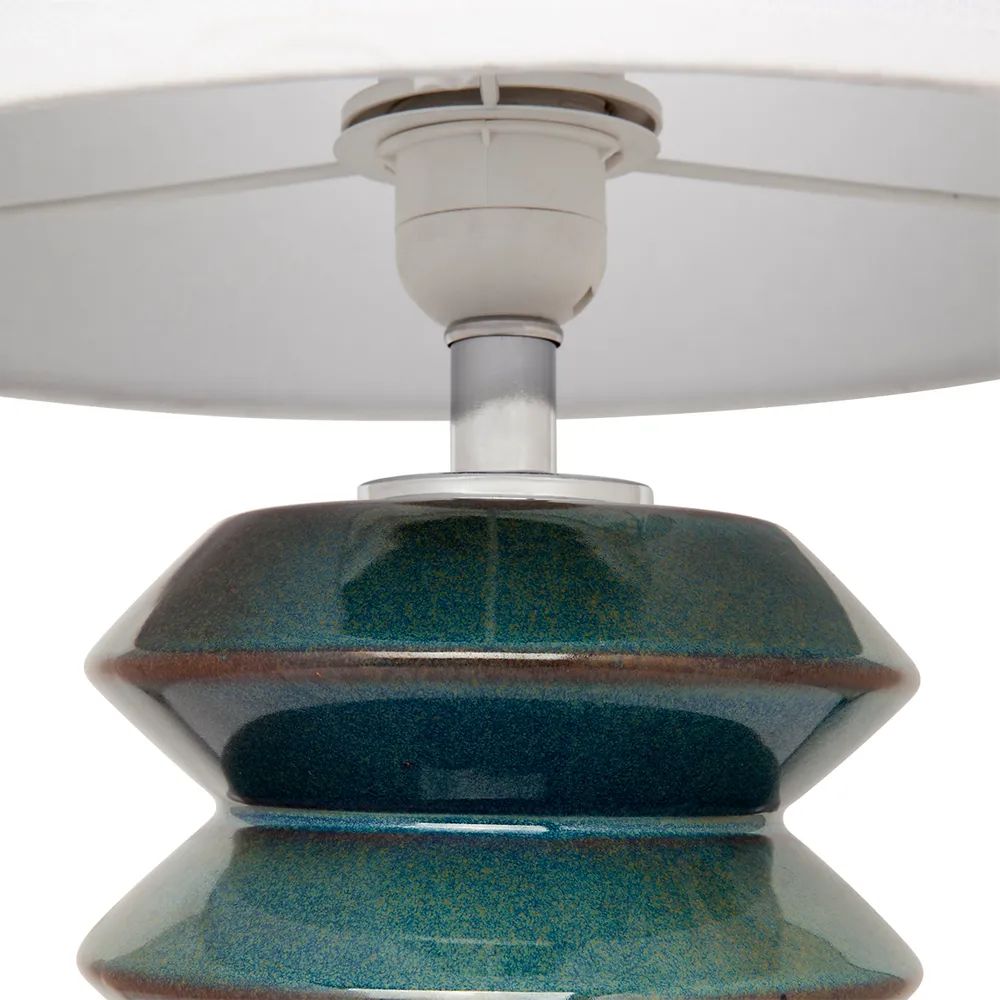 Cafe Lighting AZUL Table Lamp - Teal & Tobacco Glazed Retro-Cafe Lighting-Ozlighting.com.au