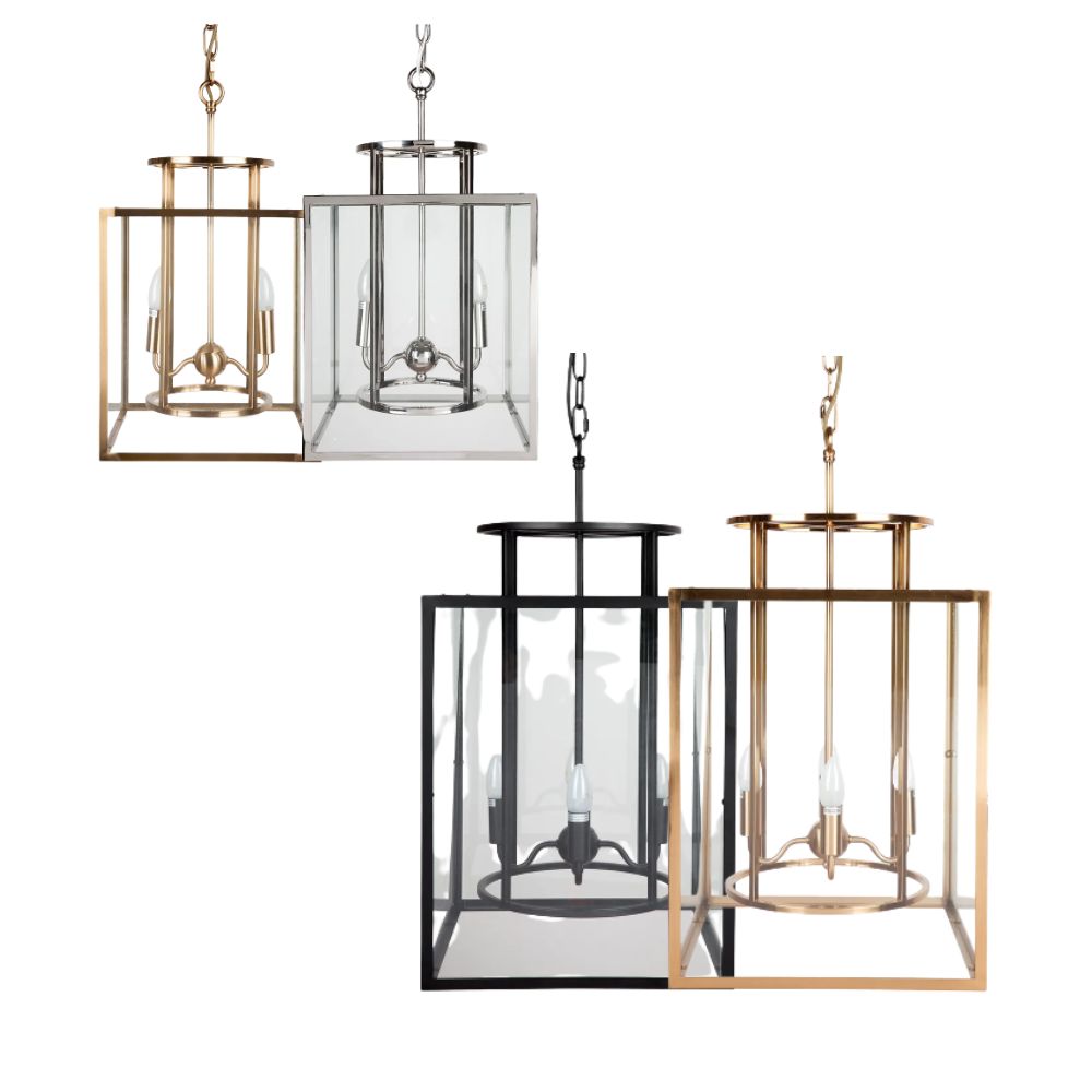 Cafe Lighting CONCORD Pendant - 2/4 Light Small/Large Metal Cage Lantern-Cafe Lighting-Ozlighting.com.au
