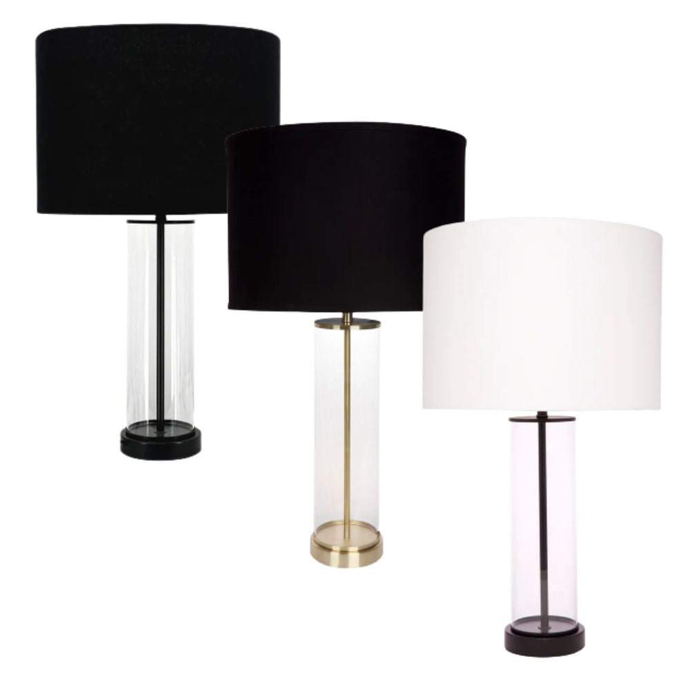 Cafe Lighting EAST SIDE Table Lamp - Cylindrical Clear Glass-Cafe Lighting-Ozlighting.com.au