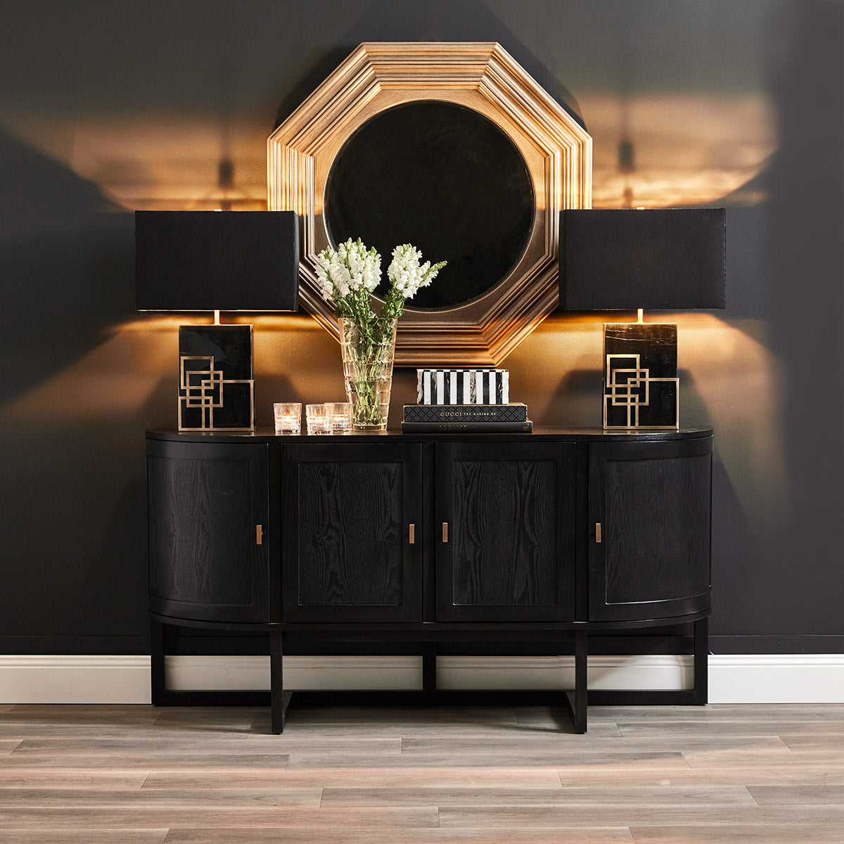 Cafe Lighting HEARST Table Lamp - Black Marble-Cafe Lighting-Ozlighting.com.au