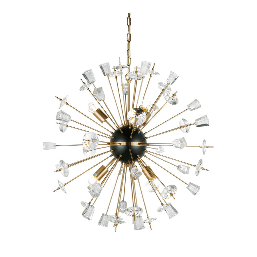 Cafe Lighting HUDSON - 6 Light 81cm Round Rod With Glass Tips Firework Ball Pendant-Cafe Lighting-Ozlighting.com.au