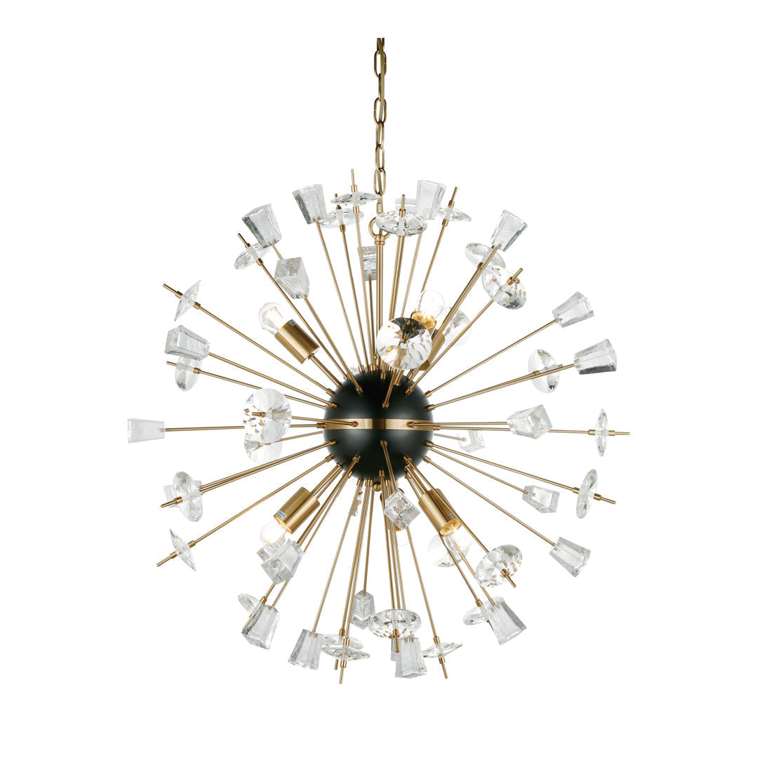 Cafe Lighting HUDSON Pendant - 6 Light 81cm Round Rod with Glass Tips Firework Ball-Cafe Lighting-Ozlighting.com.au