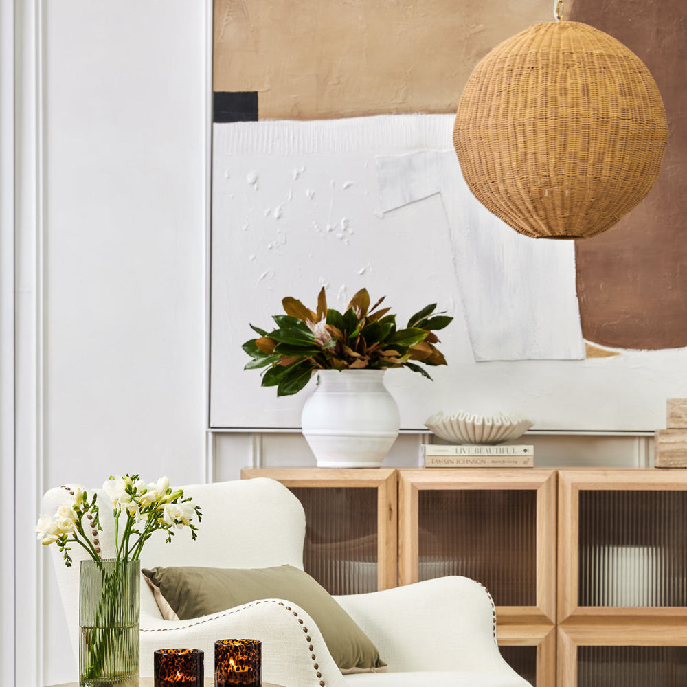 Cafe Lighting LAGUNA - 50cm Rattan Ball Pendant-Cafe Lighting-Ozlighting.com.au