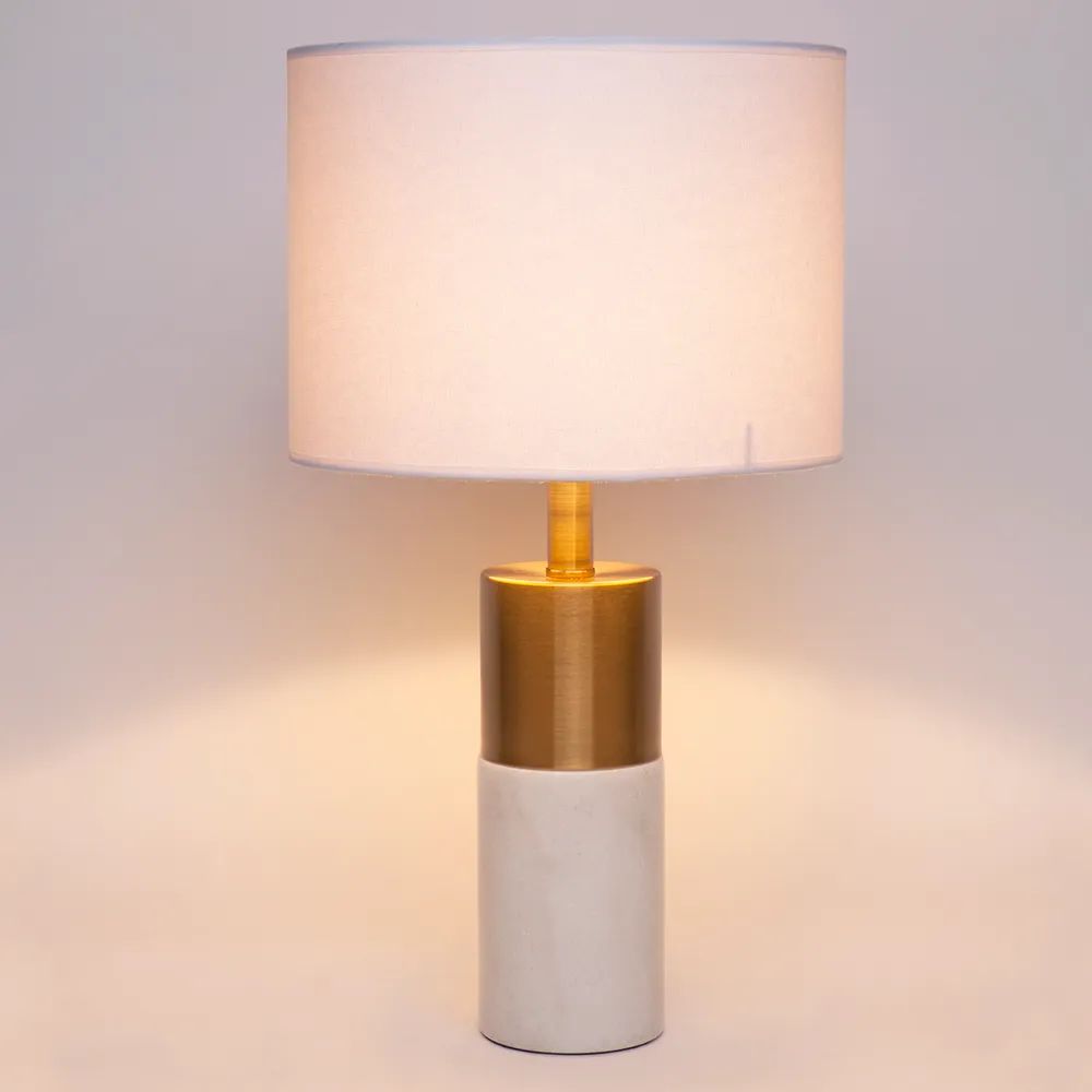 Cafe Lighting LANE Table Lamp - White Marble And Metal-Cafe Lighting-Ozlighting.com.au