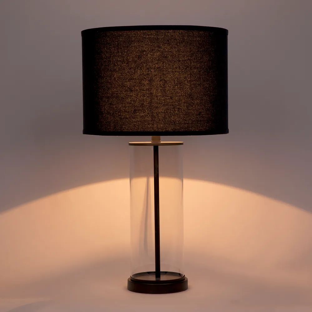 Cafe Lighting LEFT BANK Table Lamp - Cylindrical Clear Glass-Cafe Lighting-Ozlighting.com.au