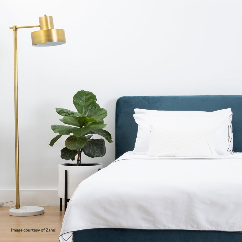 Cafe Lighting MARLIN Floor Lamp - White Marble Base And Metal Brass-Cafe Lighting-Ozlighting.com.au
