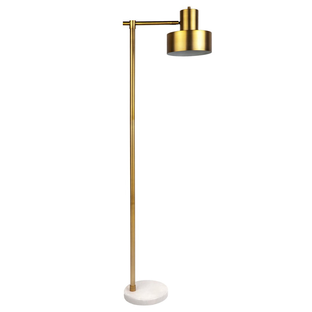Cafe Lighting MARLIN Floor Lamp - White Marble Base And Metal Brass-Cafe Lighting-Ozlighting.com.au