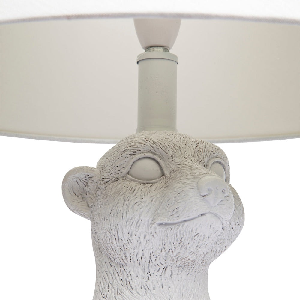 Cafe Lighting MEERKAT - Painted White Resin Meerkat Table Lamp-Cafe Lighting-Ozlighting.com.au