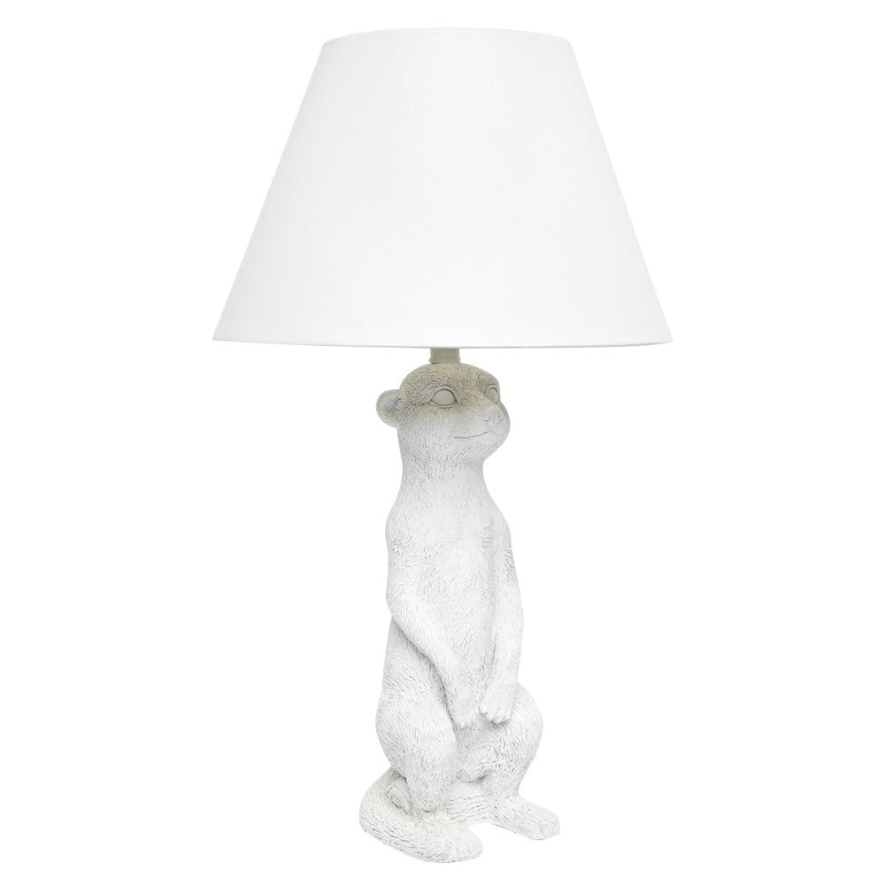 Cafe Lighting MEERKAT Table Lamp - Painted White Resin Meerkat-Cafe Lighting-Ozlighting.com.au