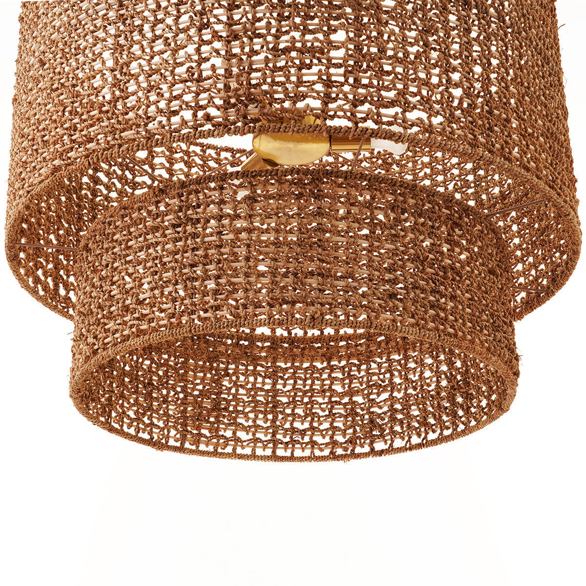 Cafe Lighting NAVARRE Pendant - 81cm Two-Tier Rattan-Cafe Lighting-Ozlighting.com.au