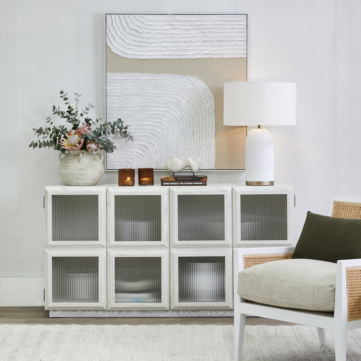 Cafe Lighting OMAHA Table Lamp - Patterned Ceramic Matt White-Cafe Lighting-Ozlighting.com.au