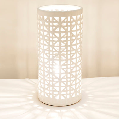 Cafe Lighting OPRAH - Matt White Ceramic Table Lamp-Cafe Lighting-Ozlighting.com.au