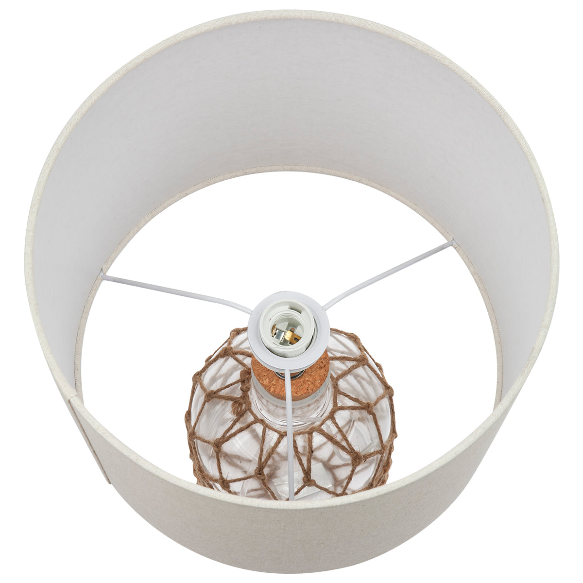 Cafe Lighting SAN JUAN Table Lamp - Clear Glass And Natural Rope-Cafe Lighting-Ozlighting.com.au