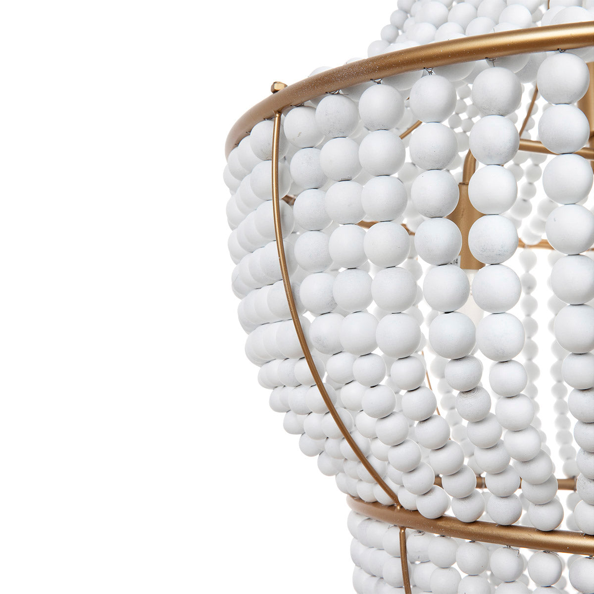 Cafe Lighting SIERRA Chandelier - 6 Light White Wooden Beaded-Cafe Lighting-Ozlighting.com.au