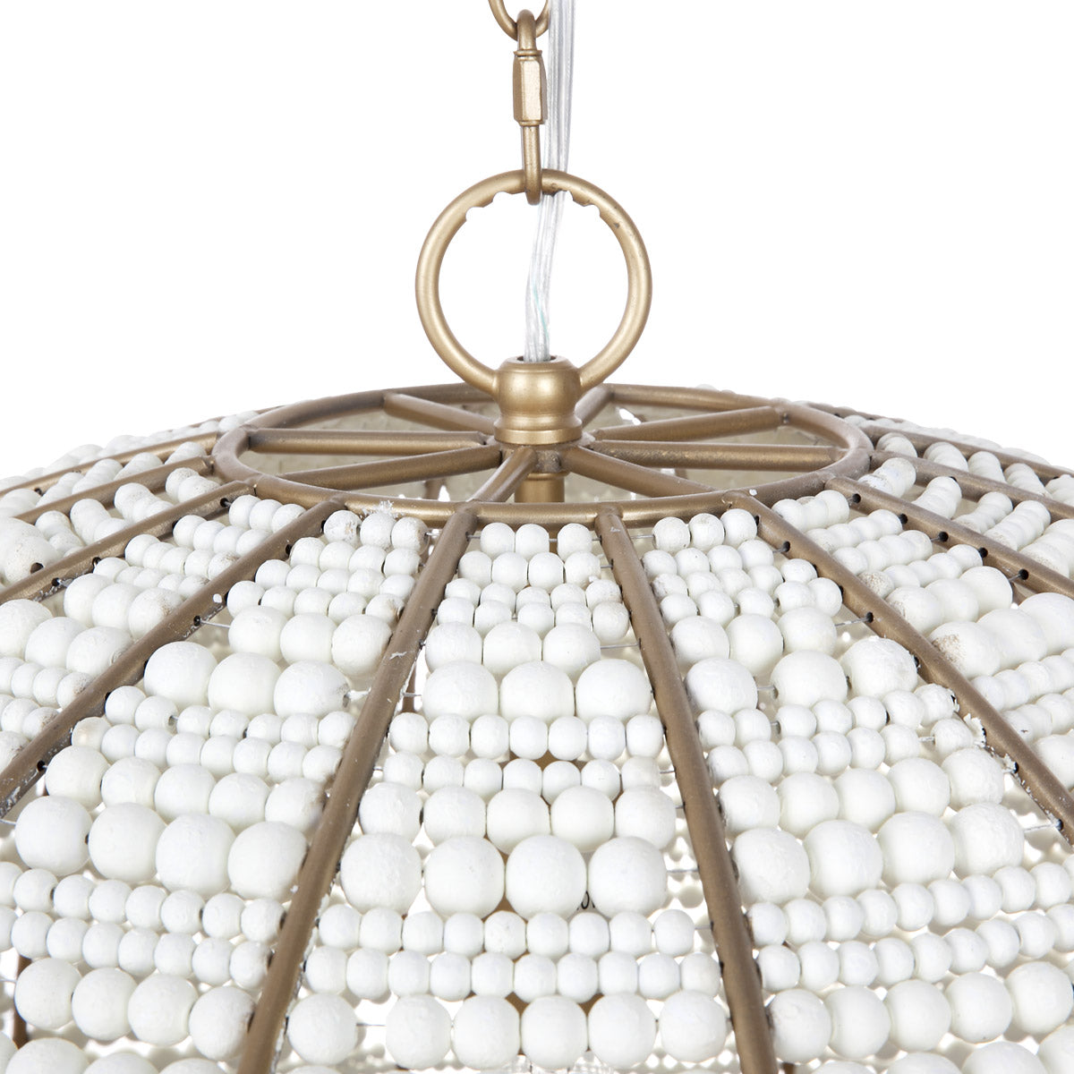 Cafe Lighting SIERRA Pendant - White Wooden Beaded Dome-Cafe Lighting-Ozlighting.com.au