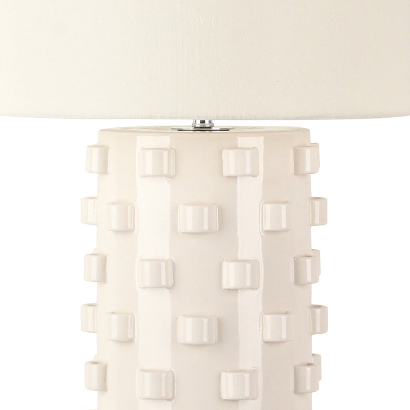Cafe Lighting SMITH - Off-White Cracked Glazed Textured Ceramic Table Lamp-Cafe Lighting-Ozlighting.com.au