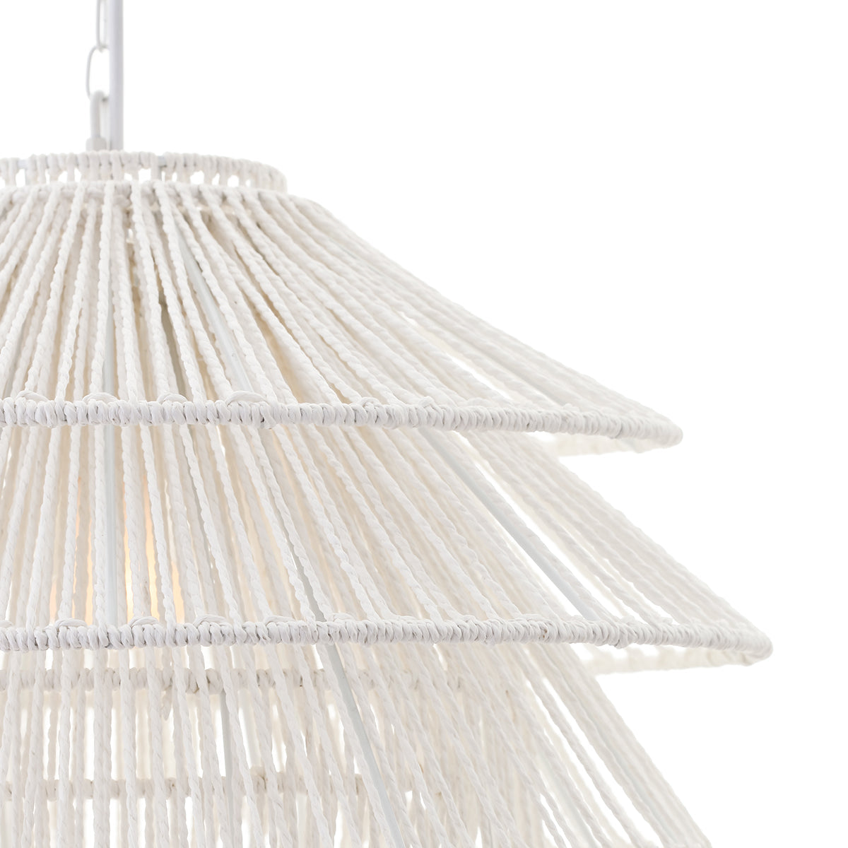Cafe Lighting SOLANA Pendant - 1 Light White Rope-Cafe Lighting-Ozlighting.com.au