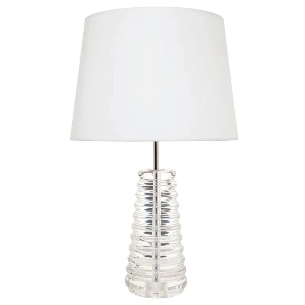 Cafe Lighting TAMARA Table Lamp - Tapered Ribbed Clear Crystal Glass-Cafe Lighting-Ozlighting.com.au
