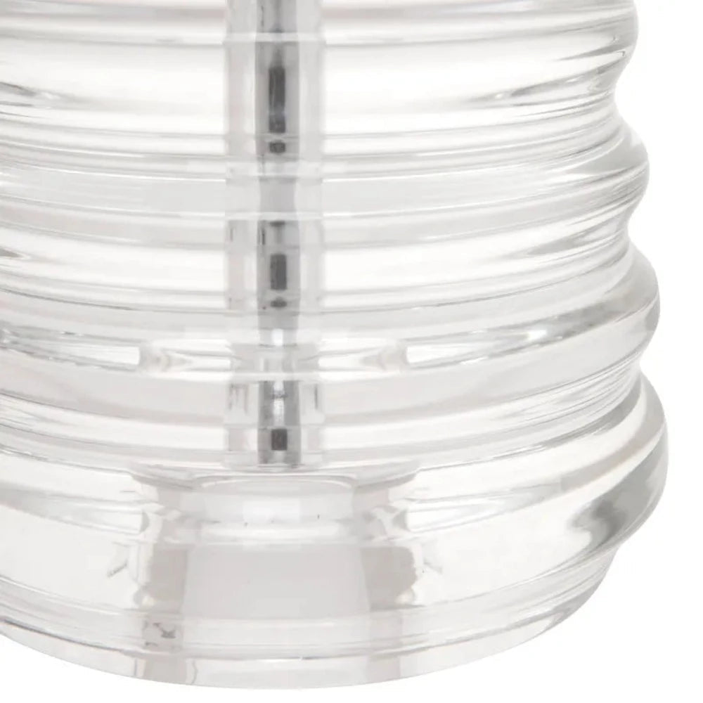 Cafe Lighting TAMARA - Tapered Ribbed Clear Crystal Glass Table Lamp-Cafe Lighting-Ozlighting.com.au