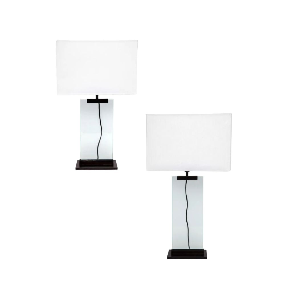 Cafe Lighting VALERIA Table Lamp - Clear Glass Panel-Cafe Lighting-Ozlighting.com.au