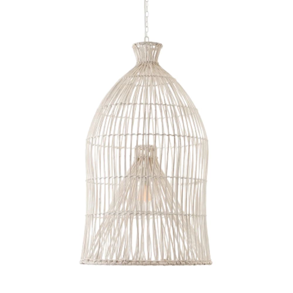 Cafe Lighting VENTURA - 1 Light Rattan Bell Pendant-Cafe Lighting-Ozlighting.com.au