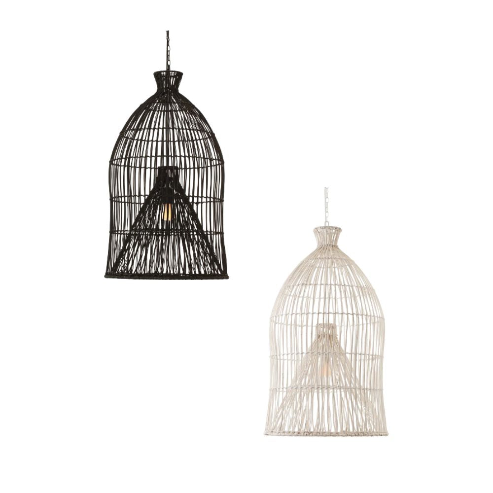 Cafe Lighting VENTURA Pendant - 1 Light Rattan Bell-Cafe Lighting-Ozlighting.com.au