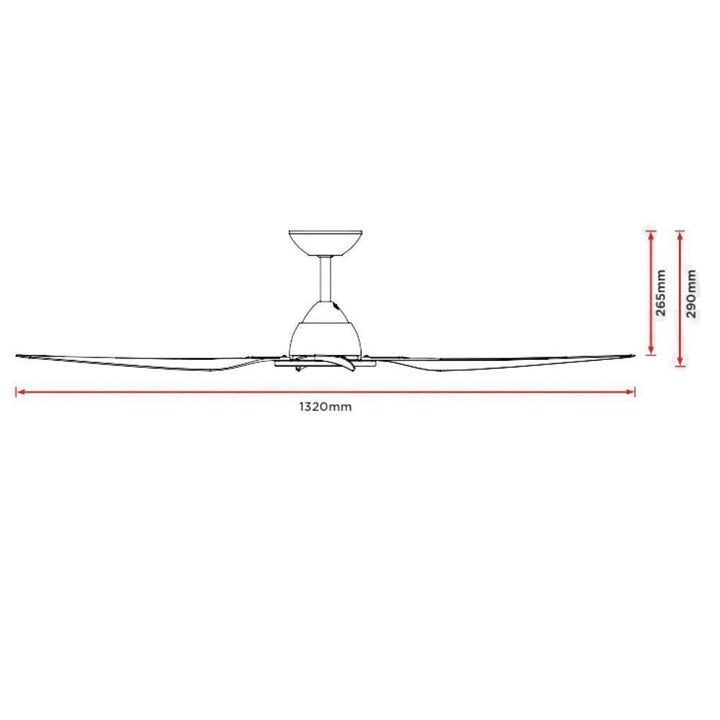 Deka RONDO-52-REMOTE - 52" 1320mm 4 Blade AC Ceiling Fan With Remote-DEKA-Ozlighting.com.au