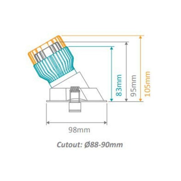 Domus CELL-W90 - Wall Washer W90 Downlight Frame To Suit CELL Downlight Module Series-Domus Lighting-Ozlighting.com.au