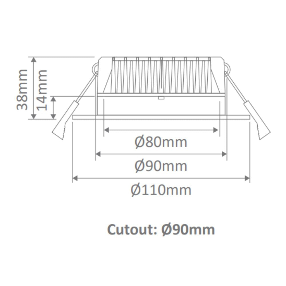 Domus DECO-13-DALI LED Downlight - 13W, DALI Dimmable, IP44, Round, Square, Deep Face-Domus Lighting-Ozlighting.com.au