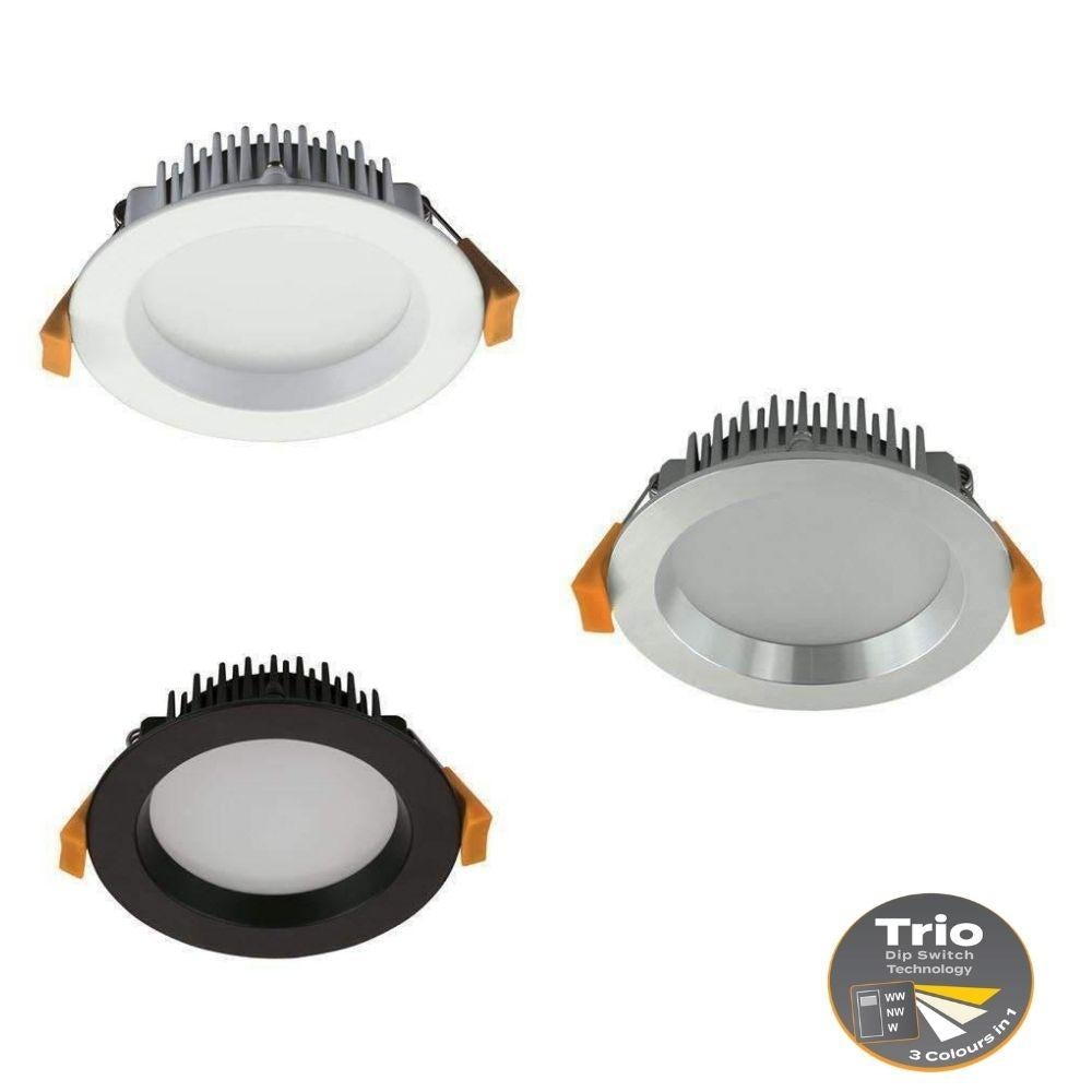 Domus DECO-13 LED Downlight - 13W, Tri-Colour, Dimmable, IP44, Deep Face-Domus Lighting-Ozlighting.com.au