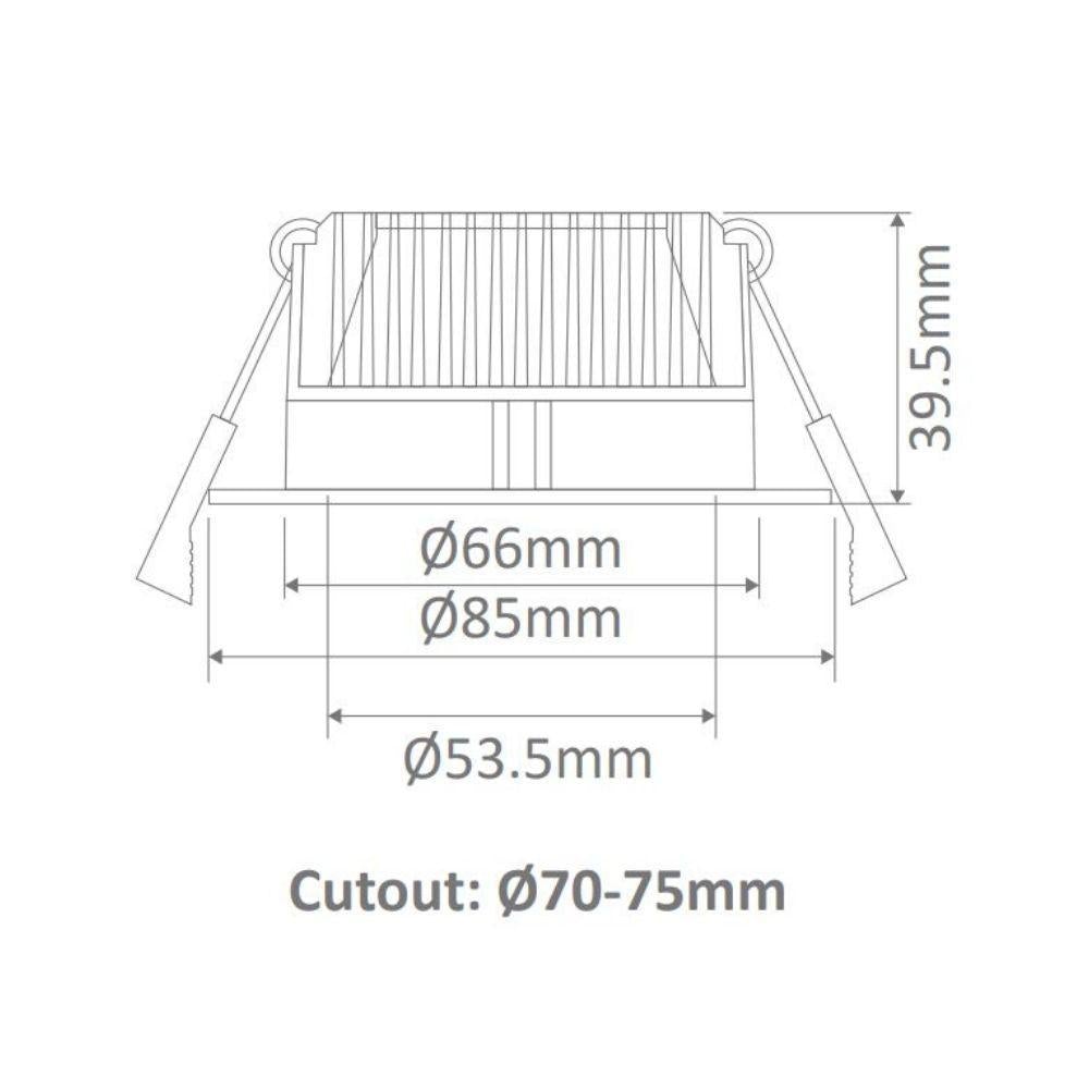 Domus DECO-8 - 8W LED Tri-Colour Dimmable Mini Round Deep Face Downlight IP44-Domus Lighting-Ozlighting.com.au