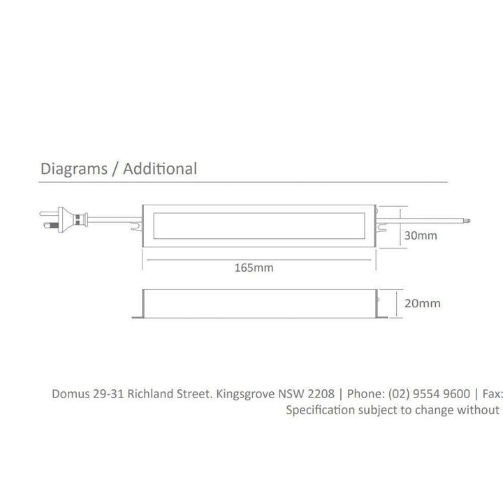 Domus DRIVER-WP12/SLIM - 12V DC Constant Voltage Weatherproof IP66 LED Driver-Domus Lighting-Ozlighting.com.au