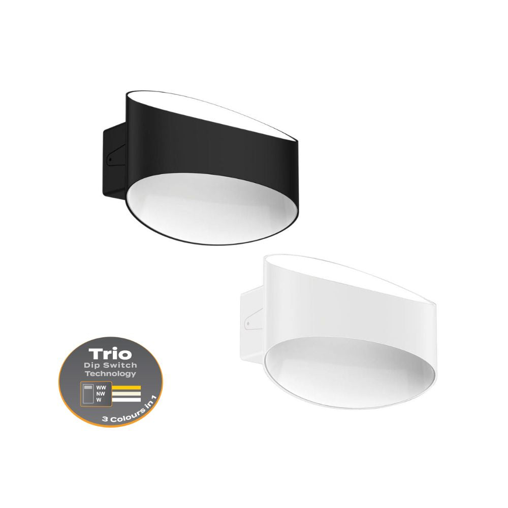 Domus GLOW-8 LED Up/Down Wall Light - 8W, Tri-Colour, Dimmable, IP20-Domus Lighting-Ozlighting.com.au