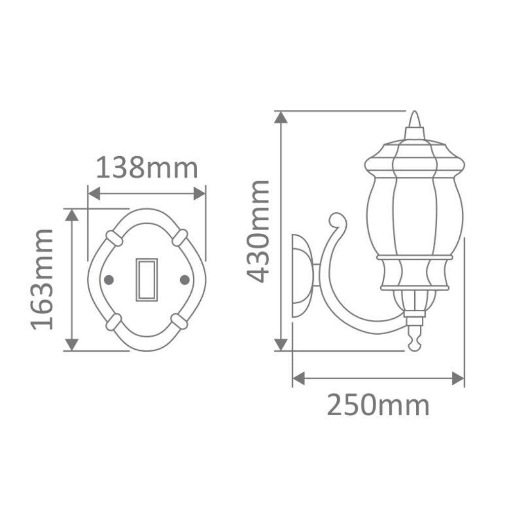 Domus GT-1031 Vienna Wall Light - Curved Arm Upward-Domus Lighting-Ozlighting.com.au