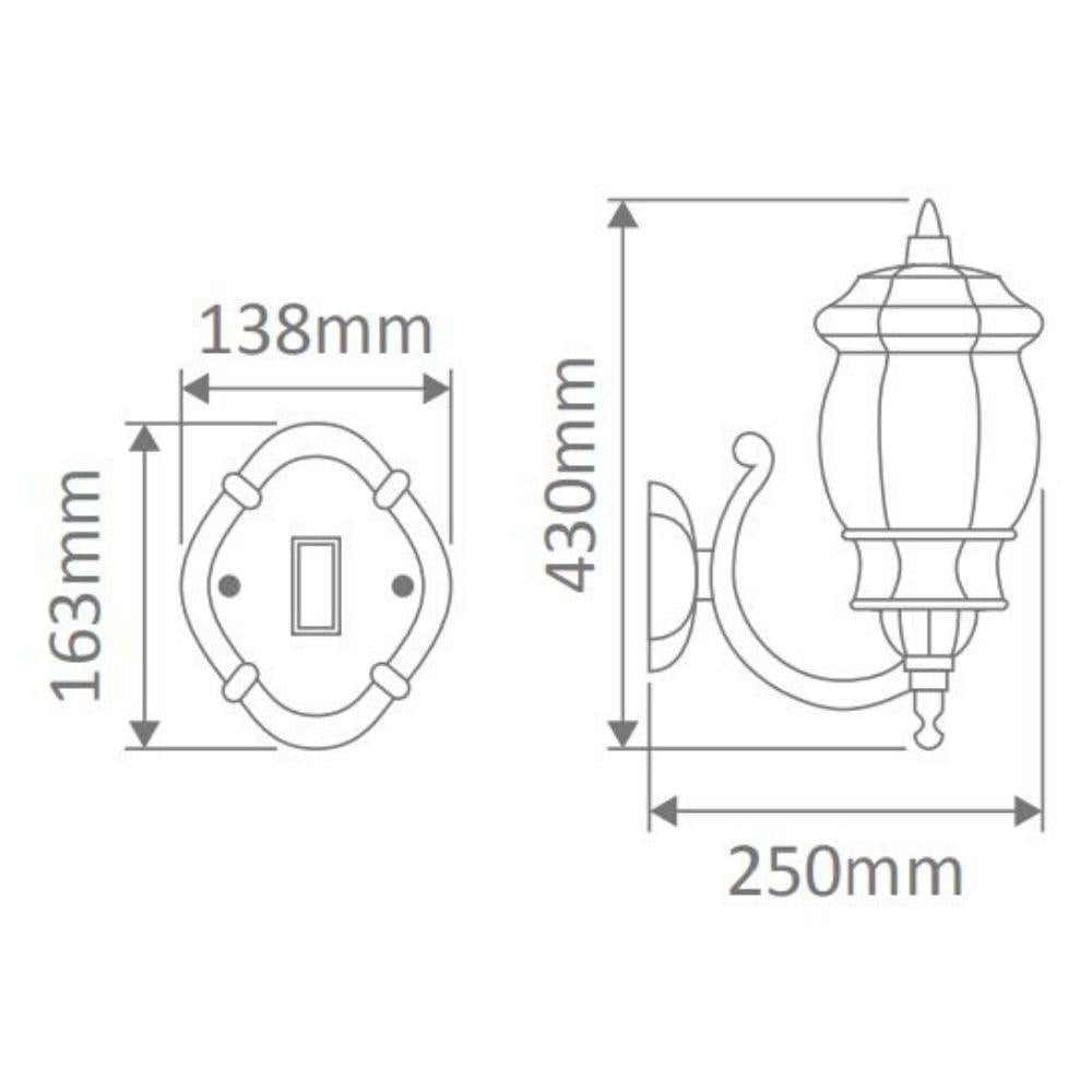 Domus GT-1032 Vienna Wall Light - Curved Arm Downward-Domus Lighting-Ozlighting.com.au