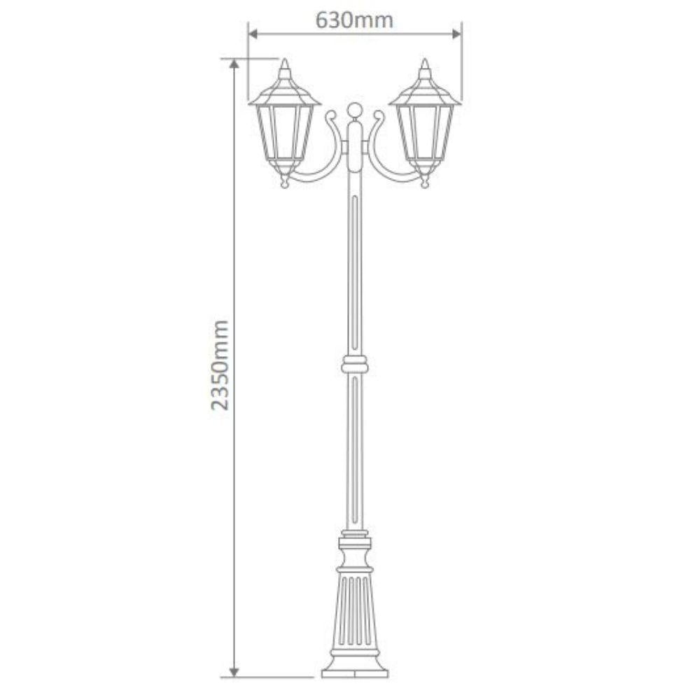 Domus GT-1077 Chester Post Light - Twin Head-Domus Lighting-Ozlighting.com.au