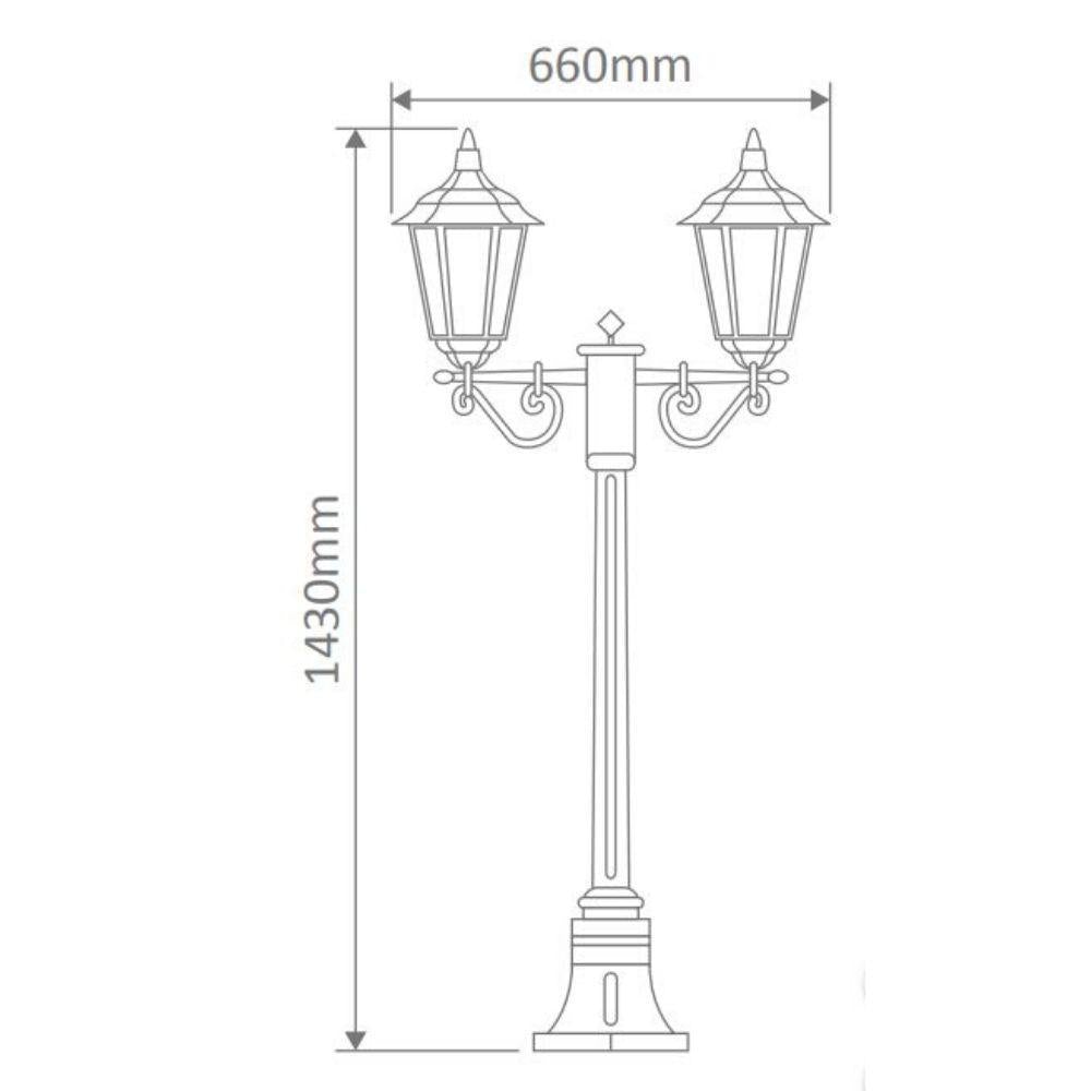 Domus GT-135 Chester Post Light - Twin Head-Domus Lighting-Ozlighting.com.au