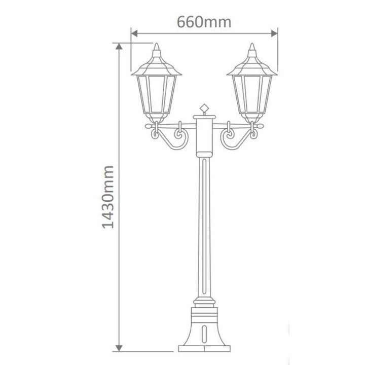 Domus GT-135 Chester - Twin Head Short Post Light-Domus Lighting-Ozlighting.com.au