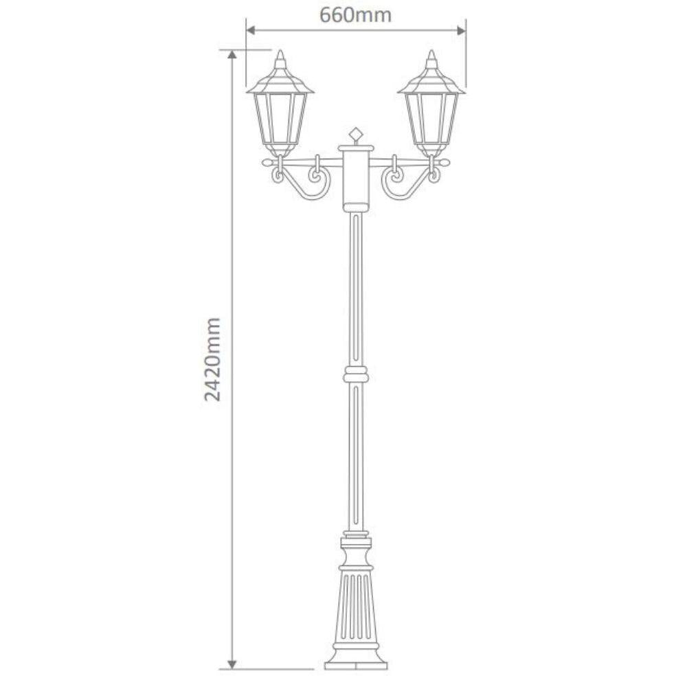 Domus GT-140 Chester Post Light - Twin Head-Domus Lighting-Ozlighting.com.au