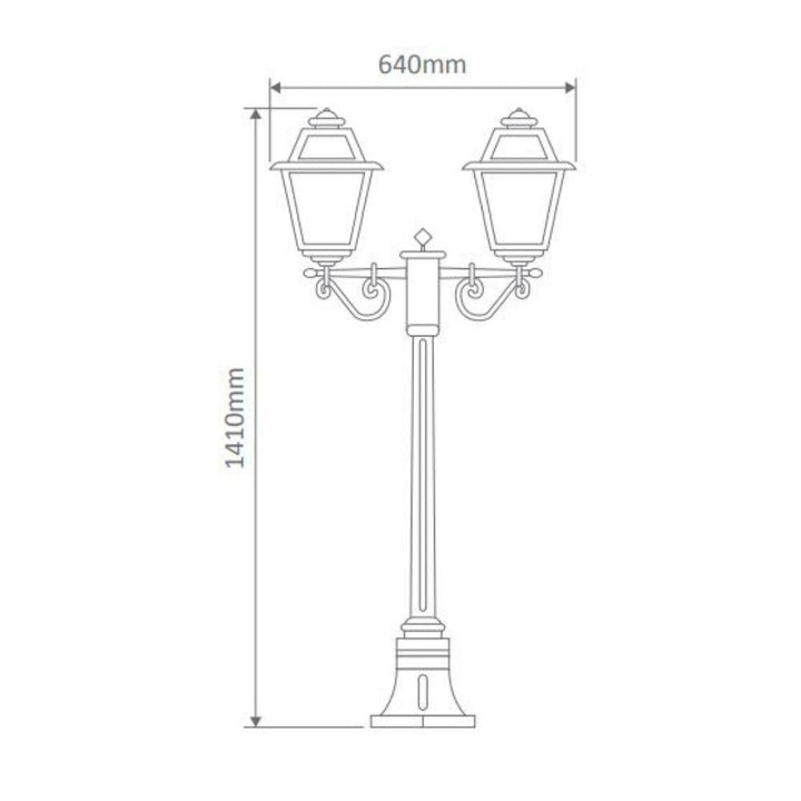 Domus GT-275 Avignon - Twin Head Short Post Light-Domus Lighting-Ozlighting.com.au