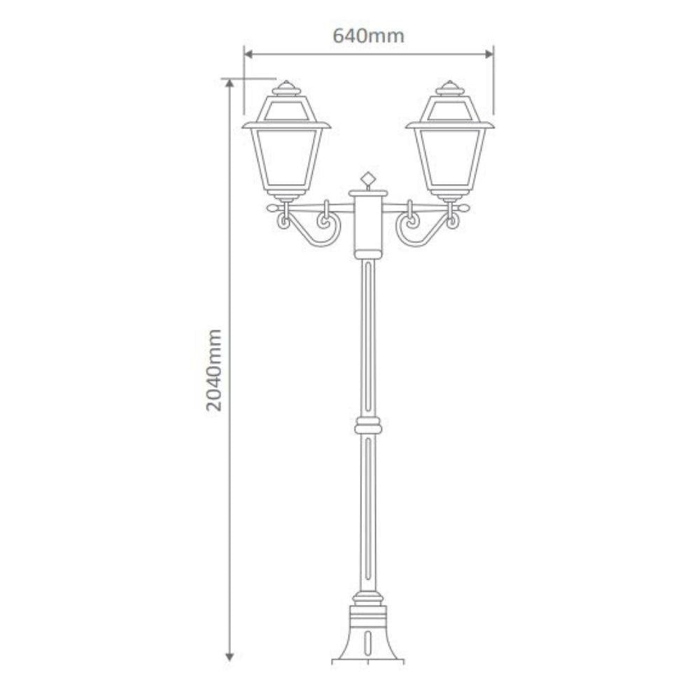 Domus GT-277 Avignon Post Light - Twin Head-Domus Lighting-Ozlighting.com.au