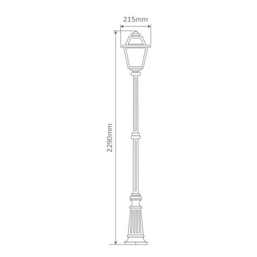 Domus GT-278 Avignon - Single Head Tall Post Light-Domus Lighting-Ozlighting.com.au