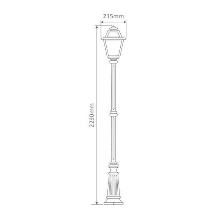 Domus GT-278 Avignon - Single Head Tall Post Light-Domus Lighting-Ozlighting.com.au